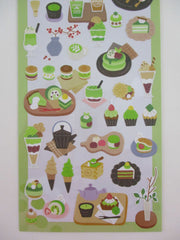 Cute Kawaii MW & Cafe Seal Series - A - Cafe Greentea Matcha Cupcake Drink Ice Cream Shop Sticker Sheet - for Journal Planner Craft