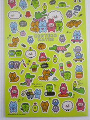 Cute Kawaii Mind Wave Henteko Bear Cat Crocodile Penguin Sticker Sheet - for Journal Planner Craft