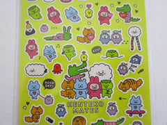 Cute Kawaii Mind Wave Henteko Bear Cat Crocodile Penguin Sticker Sheet - for Journal Planner Craft