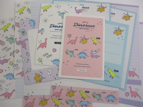 Cute Kawaii Q-Lia Happy Dino Dinosaur Letter Sets - Stationery Writing Paper Envelope Penpal