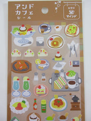 Cute Kawaii MW & Cafe Seal Series - B - Cafe Sandwich Pasta Sandwich Tea Ice Cream Dessert Shop Sticker Sheet - for Journal Planner Craft