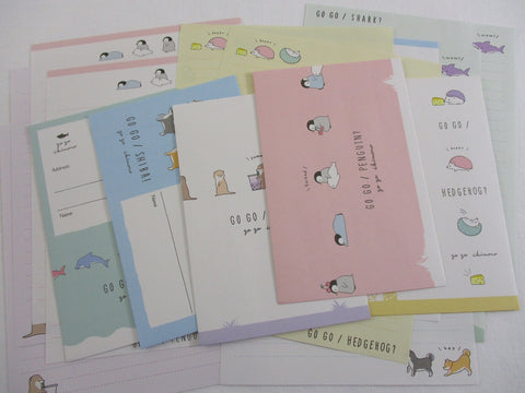 Cute Kawaii Crux Dog Hedgehog Otter Shark Letter Sets Stationery - writing paper envelope