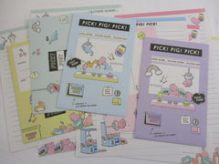 Cute Kawaii Crux Pick! Pig! Dino! Dog! Arcade Claw Prize Game Letter Sets Stationery - writing paper envelope