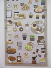 Cute Kawaii MW & Cafe Seal Series - D - Cafe Coffee Latte Waffle Cookie Shop Sticker Sheet - for Journal Planner Craft