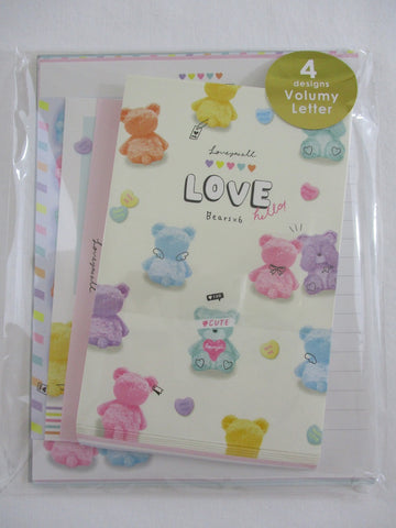 Cute Kawaii Q-Lia Love You All Bears Letter Set Pack - writing paper envelope stationary