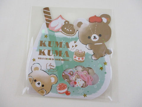 Cute Kawaii Q-Lia Bear Kuma Stickers Flake Sack - for Journal Planner Craft Scrapbook Collectible