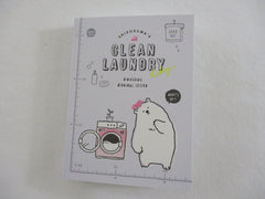 Cute Kawaii Q-Lia Clean Laundry Bear Mini Notepad / Memo Pad - Stationery Design Writing Paper Collection