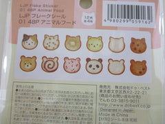 Cute Kawaii Loujene Flake Stickers Sack - Cat Bear Animal Bread Bakery - for Journal Agenda Planner Scrapbooking Craft