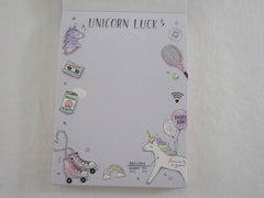 Cute Kawaii Q-Lia Happy Day Unicorn Luck Mini Notepad / Memo Pad - Stationery Designer Writing Paper Collection