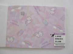 Cute Kawaii Q-Lia Pixel Unicorn Mini Notepad / Memo Pad - Stationery Design Writing Collection