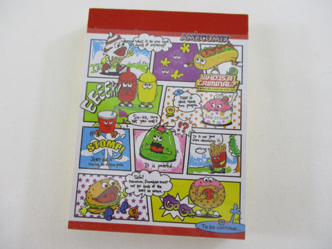 Cute Kawaii Pool Cool Comix Junk Food Mini Notepad / Memo Pad - Stationery Designer Paper Collection Rare