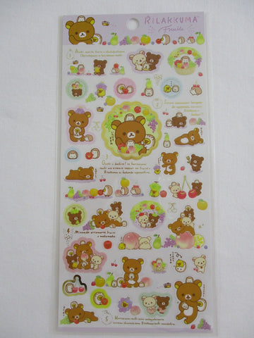 Cute Kawaii San-X Rilakkuma Bear Fruits Sticker Sheet 2020 - A - for Planner Journal Scrapbook Craft