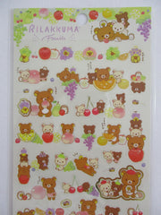 Cute Kawaii San-X Rilakkuma Bear Fruits Sticker Sheet 2020 - B - for Planner Journal Scrapbook Craft