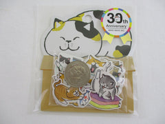 Cute Kawaii Mind Wave 30th Anniversary - Cat Flake Stickers Sack - for Journal Agenda Planner Scrapbooking Craft