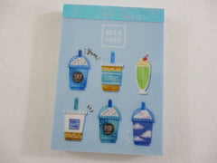 Cute Kawaii Mind Wave Drink Blue Cafe #Sunny #pop #sky Mini Notepad / Memo Pad - Stationery Design Writing Collection