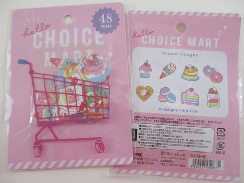 Cute Kawaii Crux Choice Mart Shopping Cart Stickers Flake Sack - Sweets Ice Cream Donut Pastry