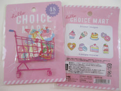 Cute Kawaii Crux Choice Mart Shopping Cart Stickers Flake Sack - Sweets Ice Cream Donut Pastry