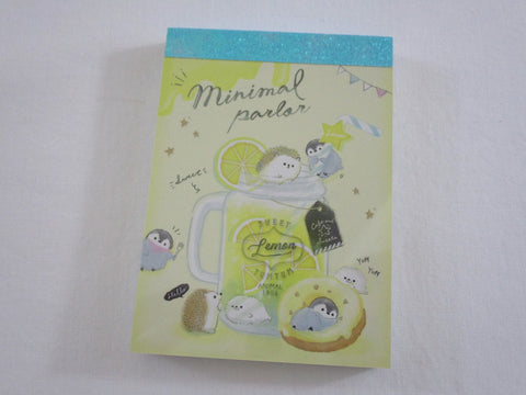Cute Kawaii Q-Lia Hedgehog Lemonade Parlor Penguin Donut Mini Notepad / Memo Pad - Stationery Design Writing Collection