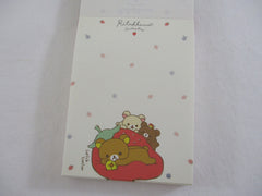 Cute Kawaii San-X Rilakkuma Bear Strawberry Mini Notepad / Memo Pad - C - Stationery Writing Message