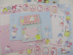 Cute Kawaii Hello Kitty Little Twin Stars My Melody Purin Pochacco Tuxedosam Letter Sets - Penpal Stationery Writing Paper Envelope Preowned