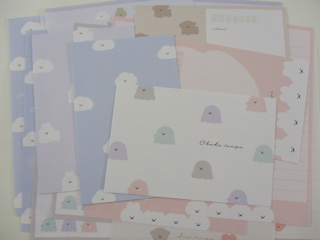 Cute Kawaii Kamio Cloud Ghost Rabbit Dog Usa Sampo Letter Sets Stationery - writing paper envelope