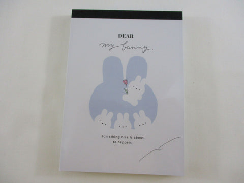 Cute Kawaii Q-Lia Dear My Bunny Rabbit 4 x 6 Inch Notepad / Memo Pad - B - Stationery Designer Paper Collection