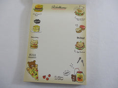 Cute Kawaii San-X Rilakkuma Bear Deli Burger with theme 4 x 6 Inch Notepad / Memo Pad - Stationery Designer Paper Collection