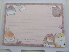 Cute Kawaii Crux Dog Friends Unicorn 4 x 6 Inch Notepad / Memo Pad - Stationery Designer Paper Collection