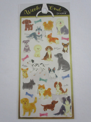 Cute Kawaii Mind Wave Weekend Series - Dog Puppies Sticker Sheet - for Journal Planner Craft