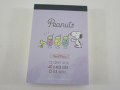 Cute Kawaii Peanuts Snoopy Mini Notepad / Memo Pad Kamio - A Flavor Soda Drink - Stationery Designer Paper Collection