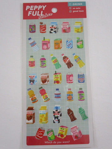 Cute Kawaii Mind Wave Peppy Full Series - Drink Soda Milk Juice Cola Sticker Sheet - for Journal Planner Craft