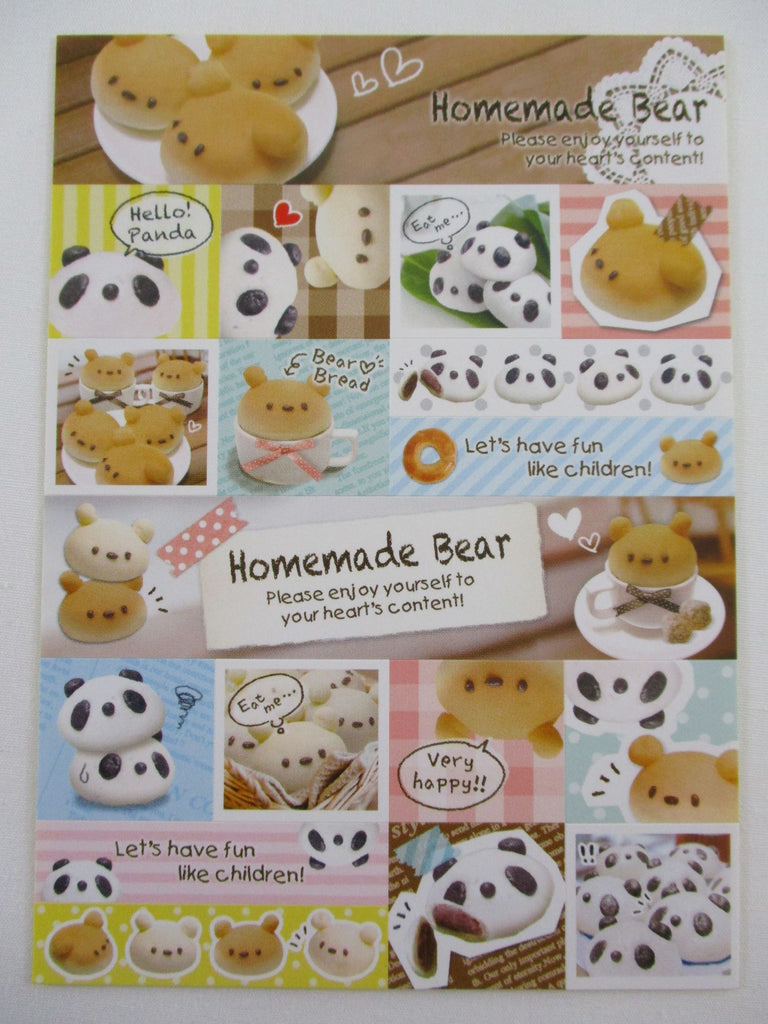 Cute Kawaii Bear Bread Sticker Sheet - for Journal Planner Craft