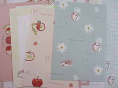 Cute Kawaii Q-lia Hedgehog Daisy Apple Letter Sets - Stationery Writing Paper Envelope