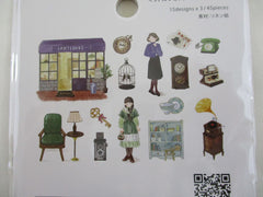 Cute Kawaii BGM Linen Paper Sticker Series Flake Stickers Sack - Little Antique Shop - for Journal Agenda Planner Scrapbooking Craft