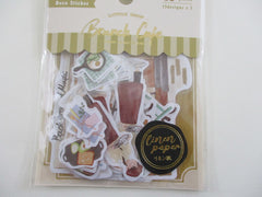 Cute Kawaii BGM Linen Paper Sticker Series Flake Stickers Sack - Little Brunch Cafe - for Journal Agenda Planner Scrapbooking Craft