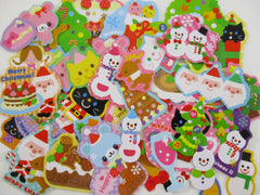 Christmas Winter Santa Ginger Bread Snowman Flake Stickers - 50 pcs