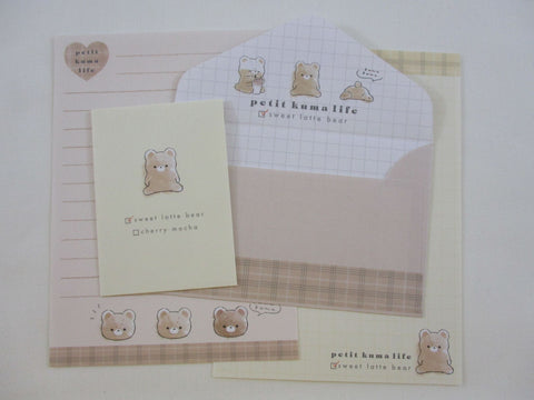 Cute Kawaii Kamio Petit Kuma Bear Mini Letter Sets - Small Writing Note Envelope Set Stationery