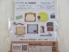 Cute Kawaii Mind Wave Town Village Series Flake Stickers Sack - Cinema Movie - for Journal Agenda Planner Scrapbooking Craft