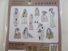 Cute Kawaii MW Amie Girl Style - C Flake Stickers Sack - for Journal Agenda Planner Scrapbooking Craft