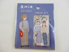 Cute Kawaii MW Amie Girl Style - D Casual Flake Stickers Sack - for Journal Agenda Planner Scrapbooking Craft