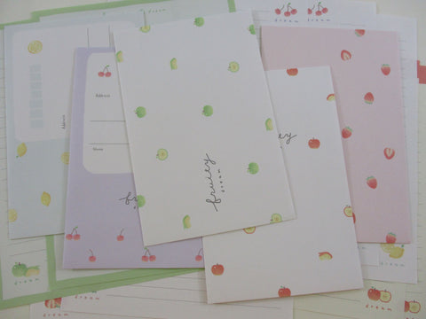 Cute Kawaii Crux Fruity Dream Strawberry Apple Lemon Letter Sets - Stationery Writing Paper Envelope