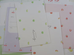 Cute Kawaii Crux Fruity Dream Strawberry Apple Lemon Letter Sets - Stationery Writing Paper Envelope