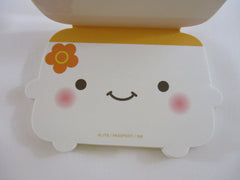 Cute Kawaii Q-Lia Tofu die cut Mini Notepad / Memo Pad - Off White - Stationery Designer Paper Collection