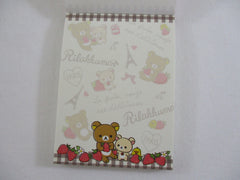 Cute Kawaii San-X Rilakkuma Bear La Fraise Strawberry Mini Notepad / Memo Pad - B - Stationery Writing Message