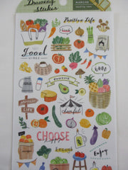 Cute Kawaii MW Drawing Series - A - Fruits and Vegetables Sticker Sheet - for Journal Planner Craft