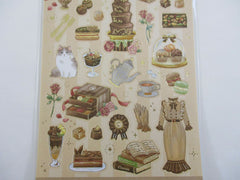 Cute Kawaii MW Choupinet Series - Royal Chocolate Brown Autumn Bake Pie Cat Tea Sticker Sheet - for Journal Planner Craft