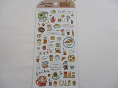 Cute Kawaii MW Drawing Series - D - Cafe Coffee Breakfast Bread Latte Drink Sticker Sheet - for Journal Planner Craft