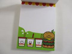 Cute Kawaii Kamio Very Cute Hamburger Mini Notepad / Memo Pad - Rare - Stationery Design Writing - Vintage Collectible