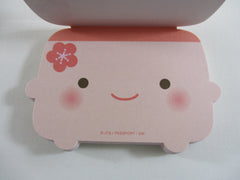 Cute Kawaii Q-Lia Tofu die cut Mini Notepad / Memo Pad - Pink - Stationery Designer Paper Collection