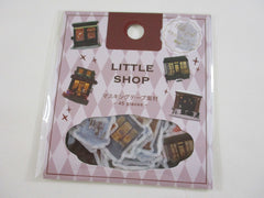 Cute Kawaii BGM Flake Stickers Sack - Little Shops Town Building Downtown - for Journal Agenda Planner Scrapbooking Craft